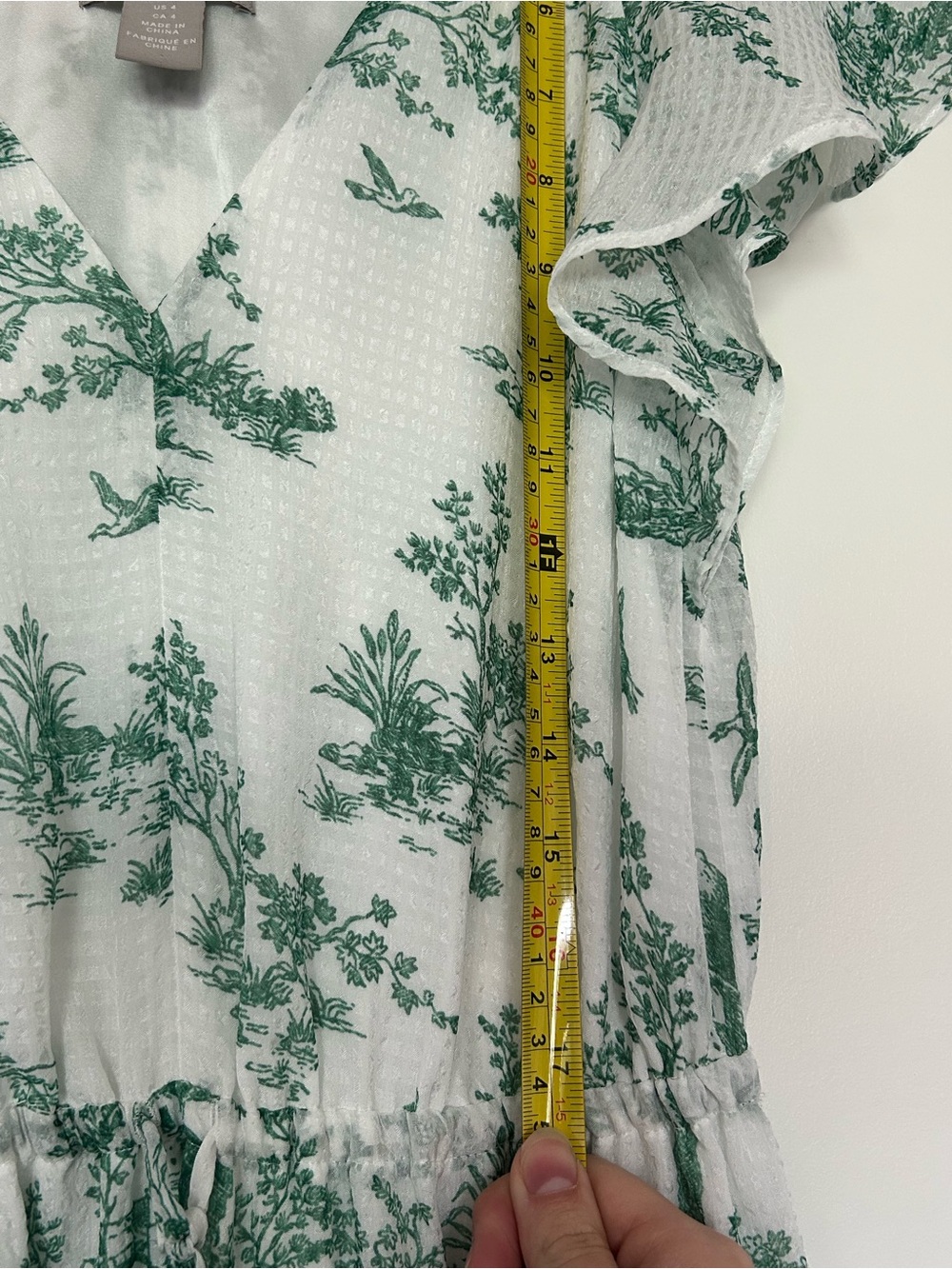 2 for 10$ ☀️ Flounce sleeves green landscape print maxi dress sz4 - Picture 15 of 16